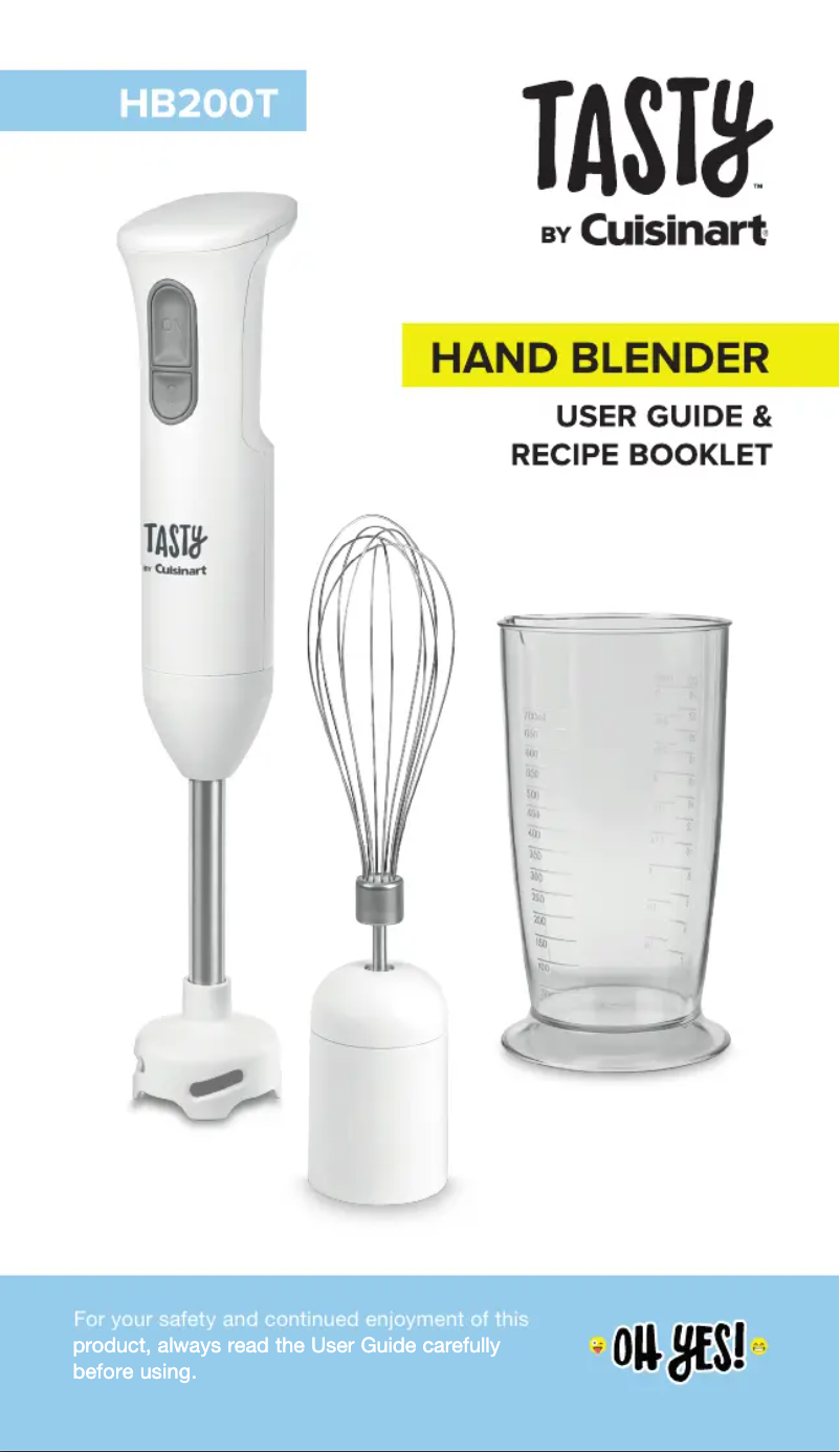 Page 1 of the manual User Manual Cuisinart HB200T