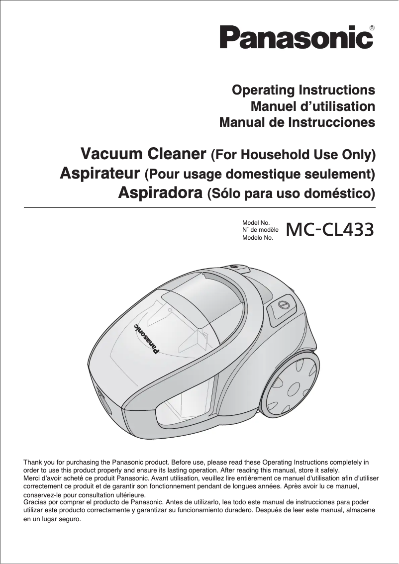 First page image of the manual for MC-CL433