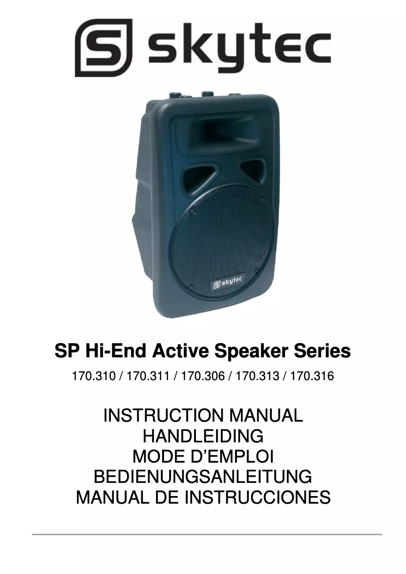 Page 1 of the manual User Manual Skytec SP1500A