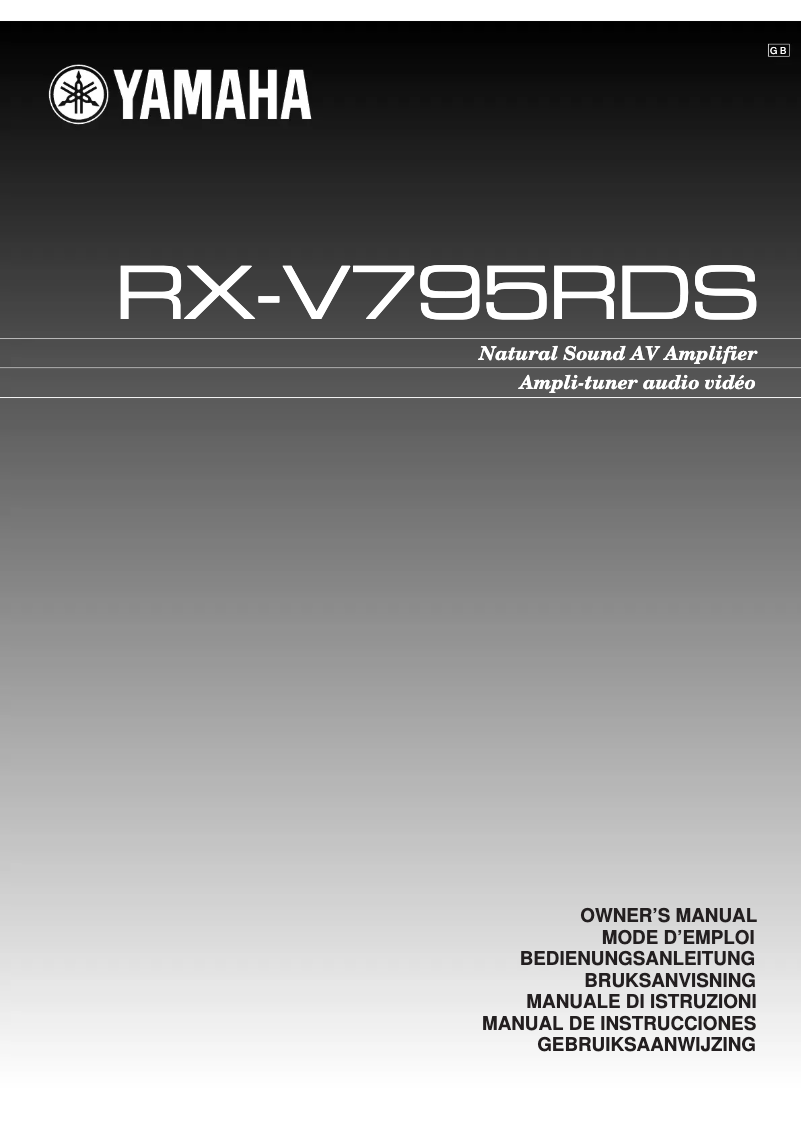 First page image of the manual for RX-V795RDS