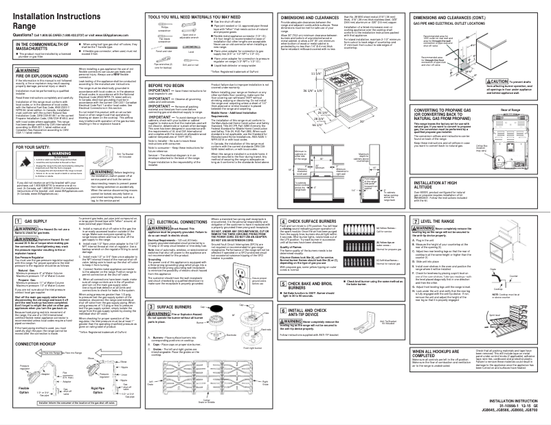 First page image of the manual for JGB750EEFES