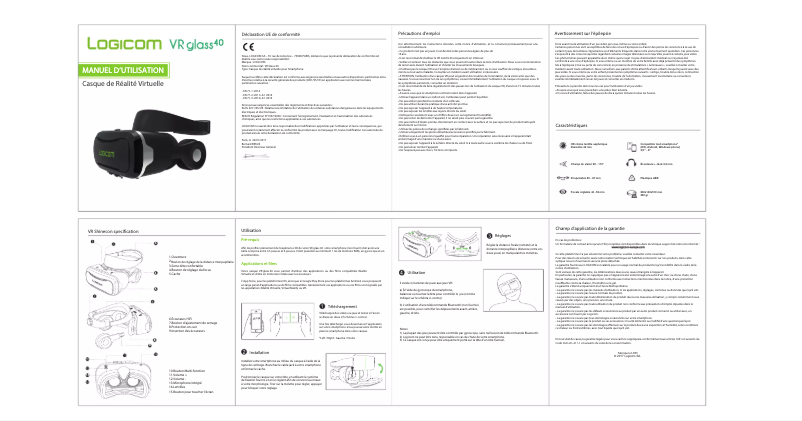 First page image of the manual for VR Glass 40