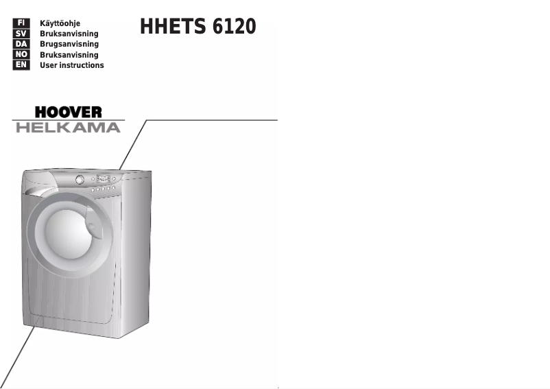 Page 1 of the manual User Manual Hoover-Helkama HHETS 6120