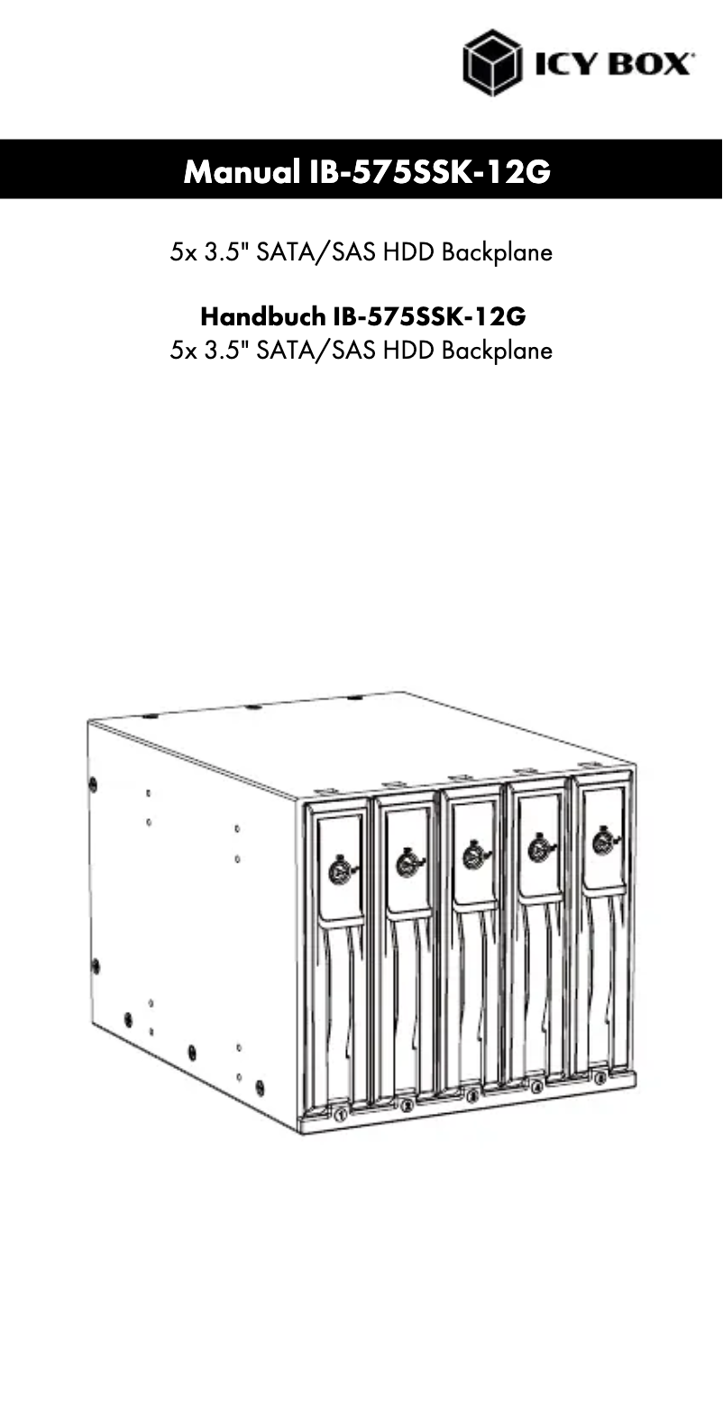 Page 1 of the manual User Manual Icy Box IB-575SSK-12G