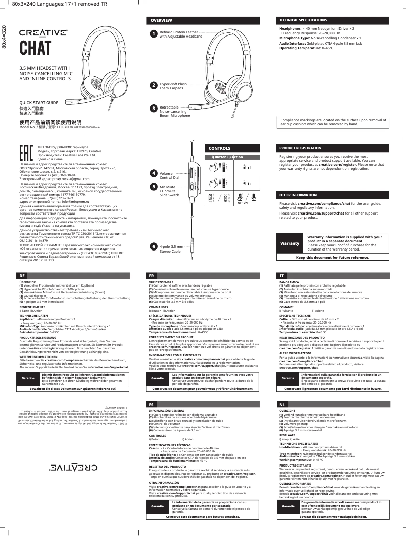 First page image of the manual for Chat