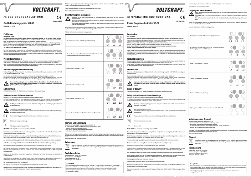 Page 1 of the manual User Manual Voltcraft VC-32