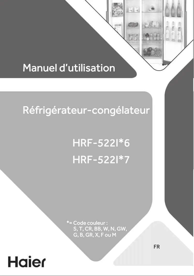 First page image of the manual for HRF-522IG7