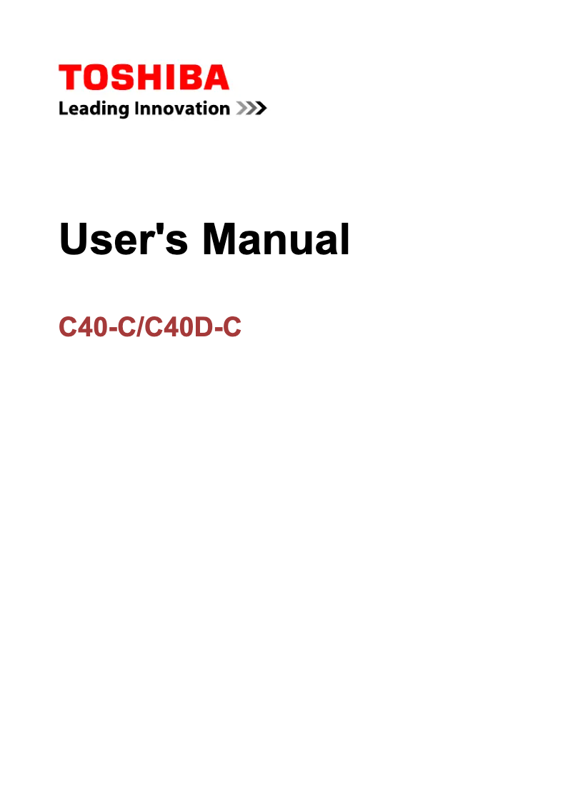 Page 1 of the manual User Manual Toshiba Satellite C40D-C