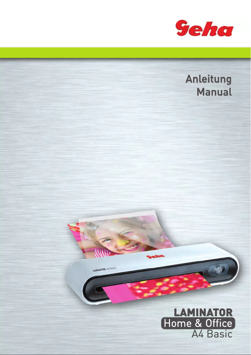 Page 1 of the manual User Manual Geha A4 Basic