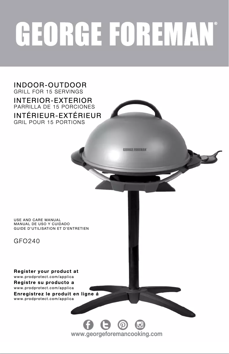 Page 1 of the manual User Manual George Foreman GFO240