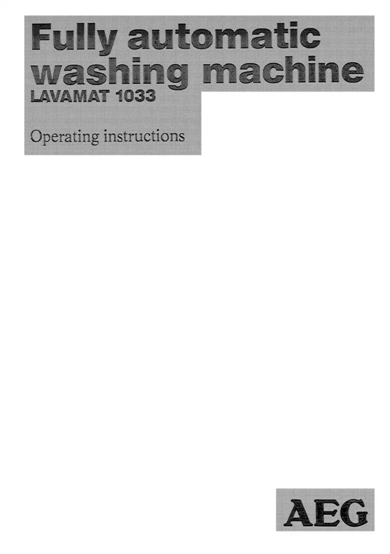 Page 1 of the manual User Manual AEG Lavamat 1033