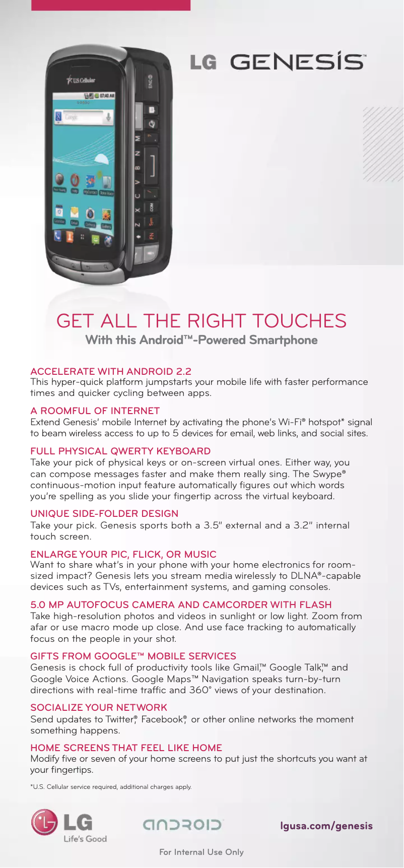 Page 1 of the manual User Manual LG Genesis