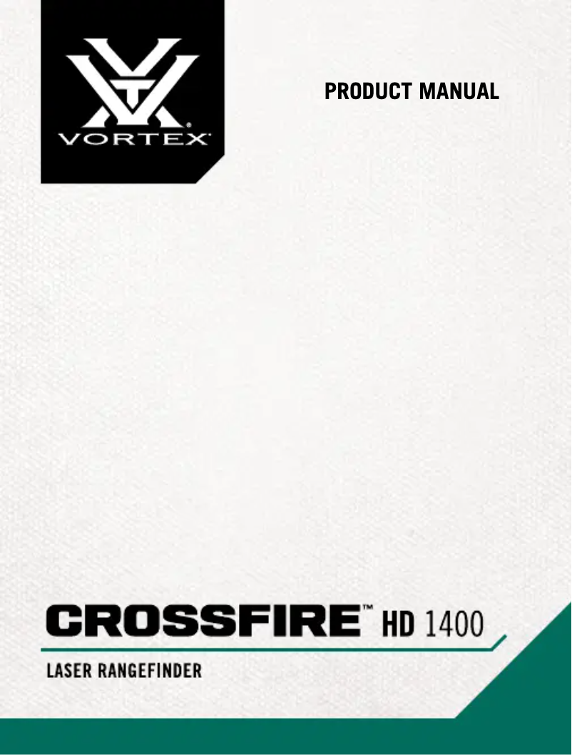 Page 1 of the manual User Manual Vortex Crossfire HD 1400