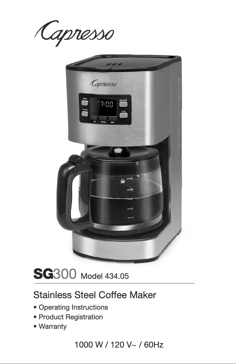 First page image of the manual for SG300 434.05