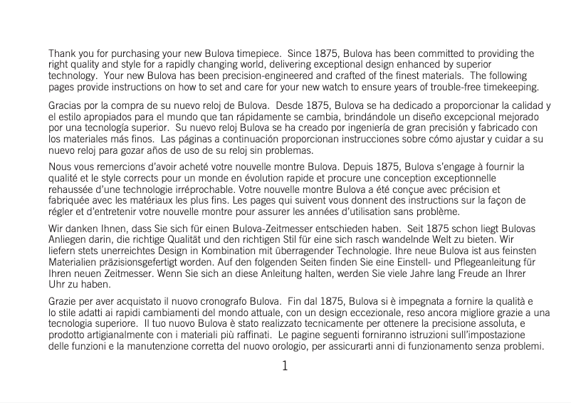 Page 1 of the manual User Manual Bulova Rubaiyat 98R246