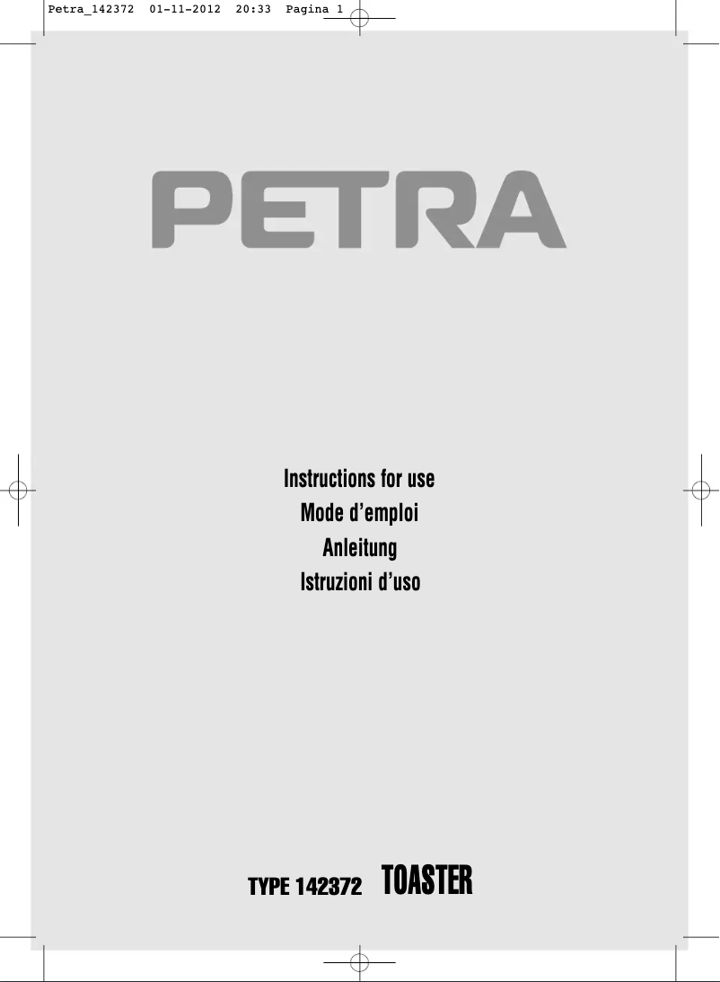 First page image of the manual for Belluno TA521.35