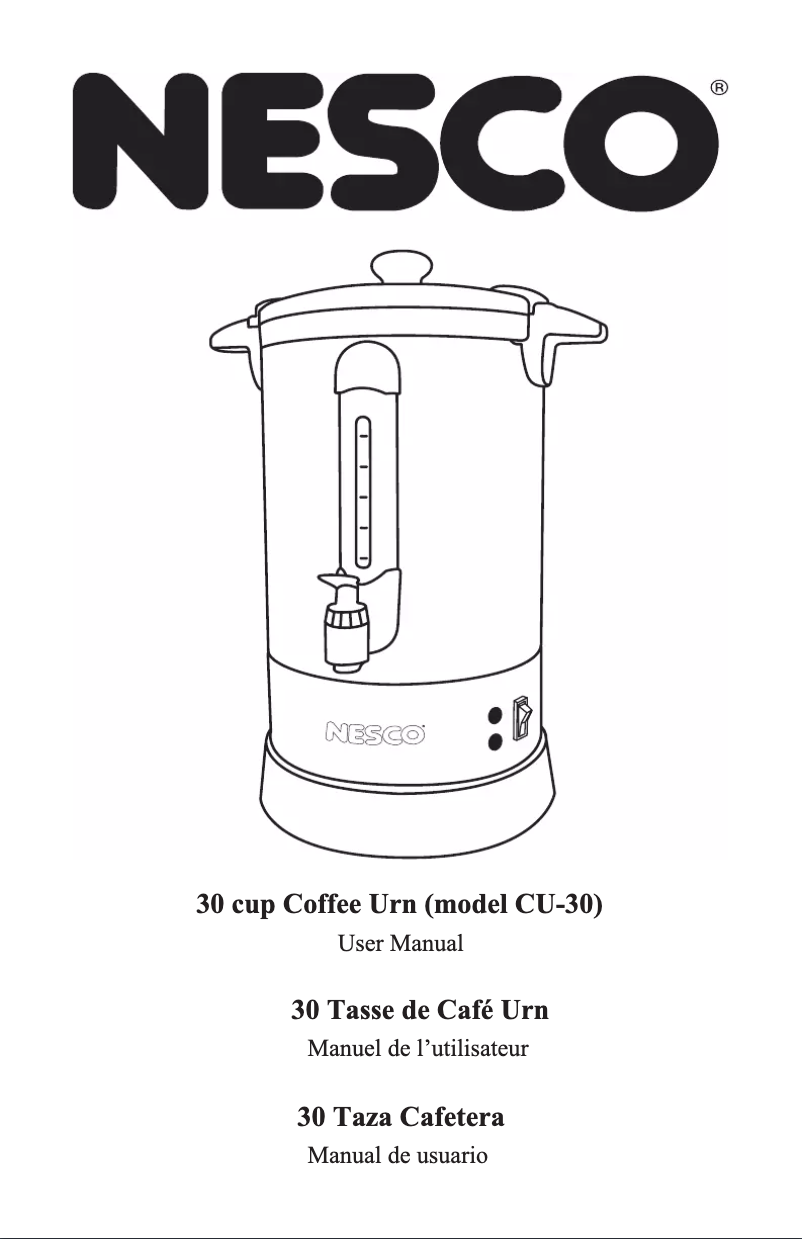 Page 1 of the manual User Manual Nesco CU-30
