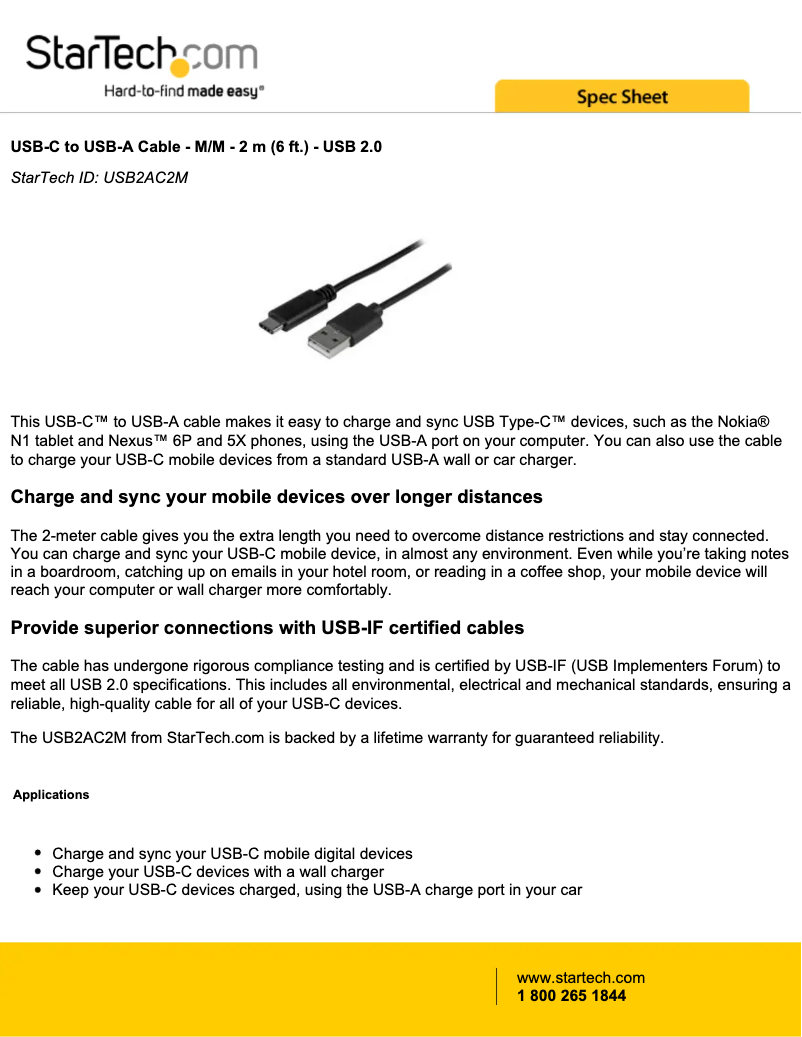 Image de la première page du manuel de l'appareil USB2AC2M