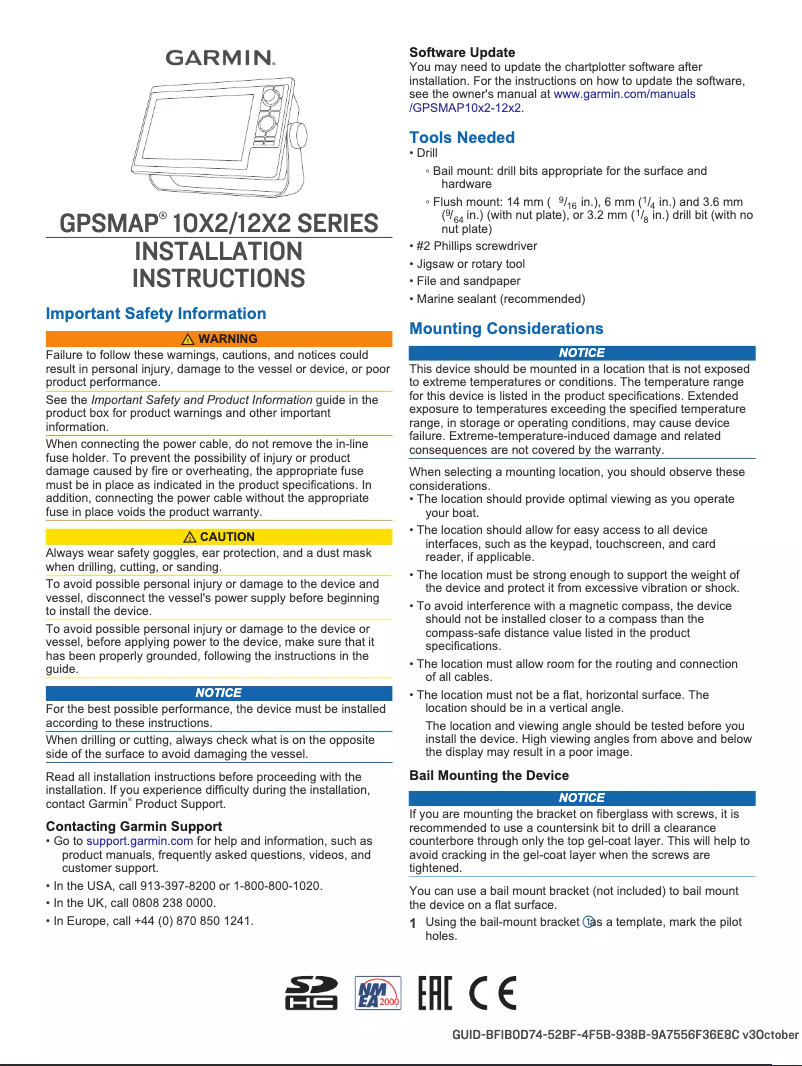 Page 1 of the manual User Manual Garmin GPSMAP 10x2
