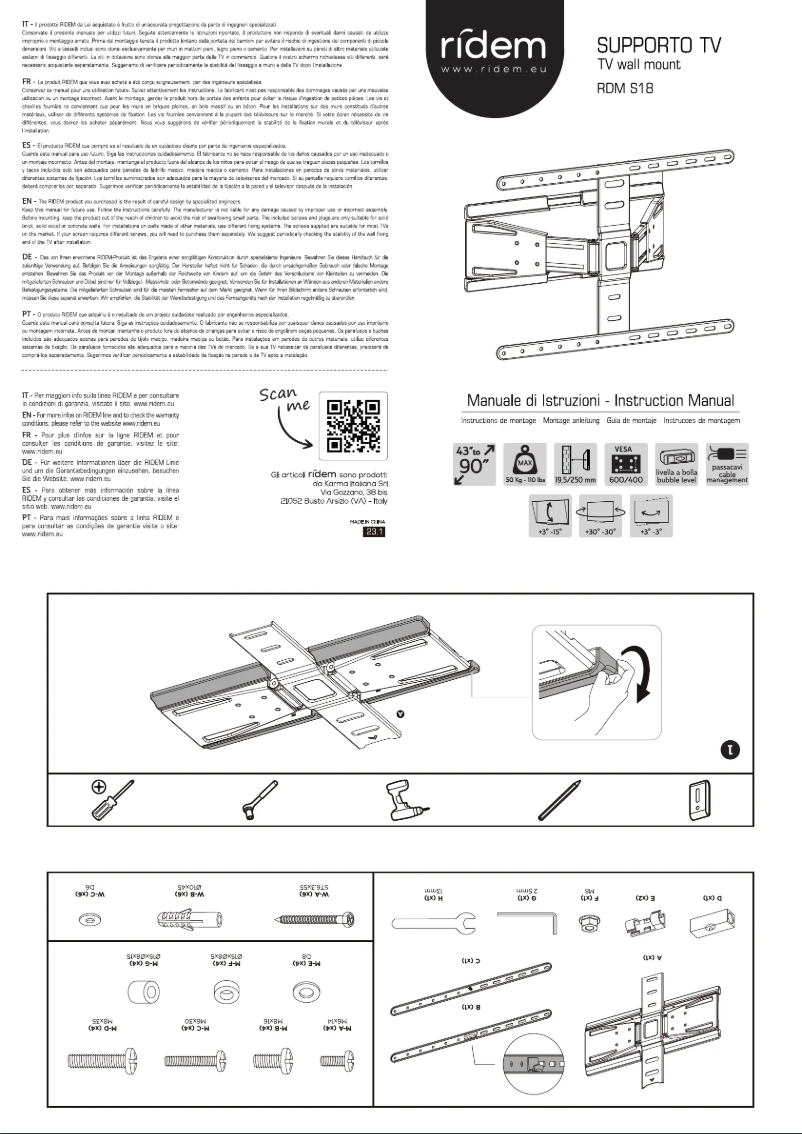 Page 1 of the manual User Manual Ridem RDM S18