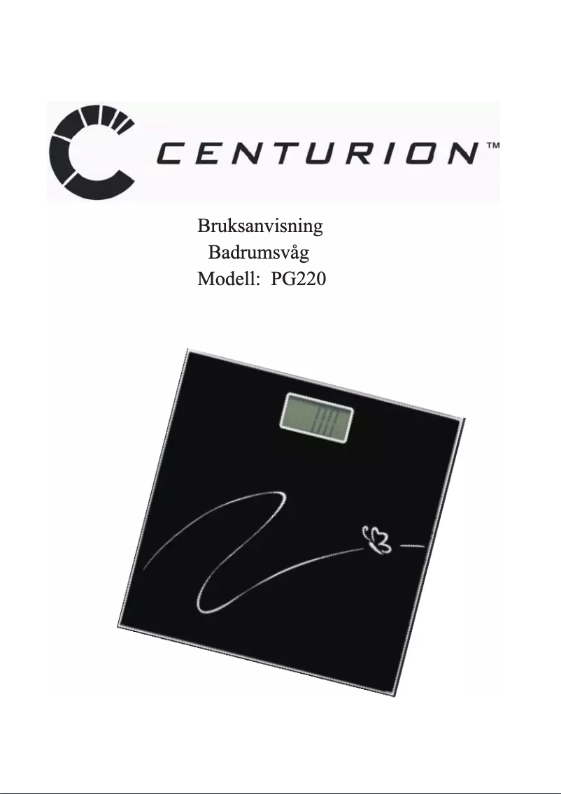 Page 1 of the manual User Manual Centurion PG220