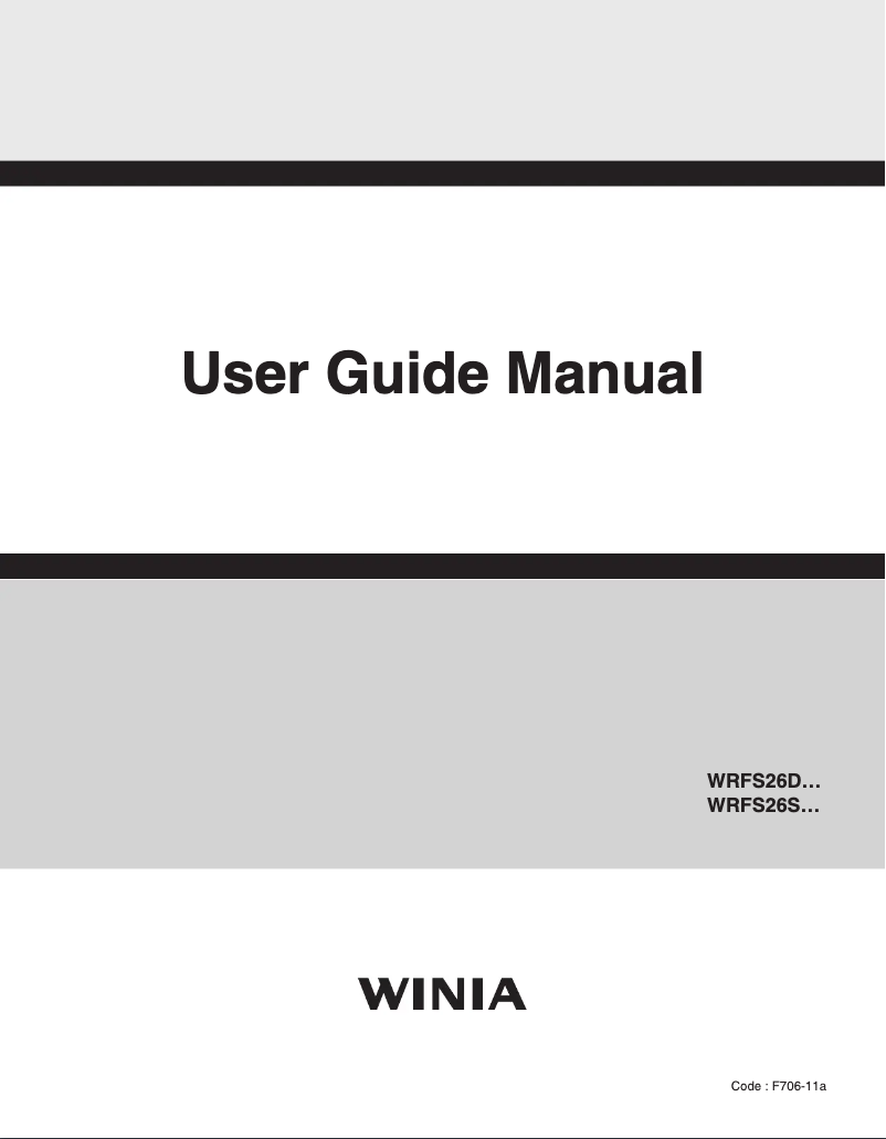First page image of the manual for WRFS26DTJE