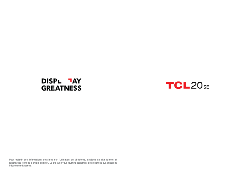 Page 1 of the manual User Manual TCL 20 SE