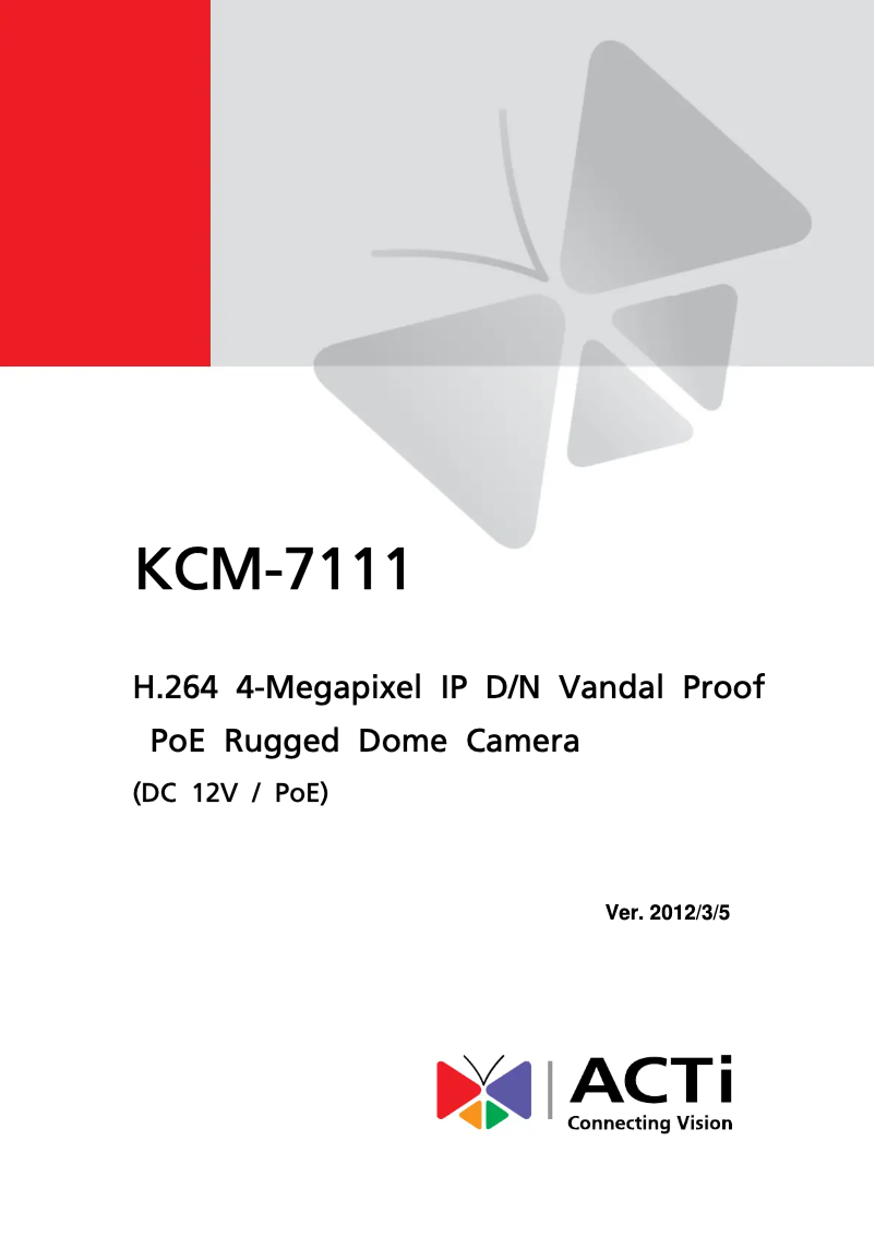 Page 1 of the manual User Manual ACTi KCM-7111