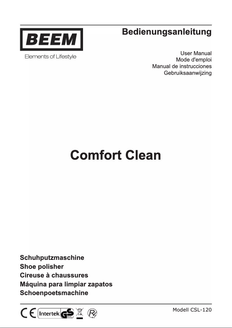 Image de la première page du manuel de l'appareil Comfort Clean