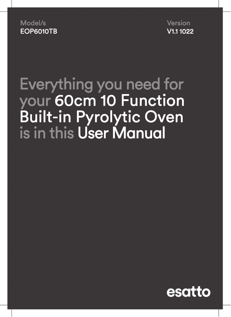 Page 1 of the manual User Manual Esatto EOP6010TB