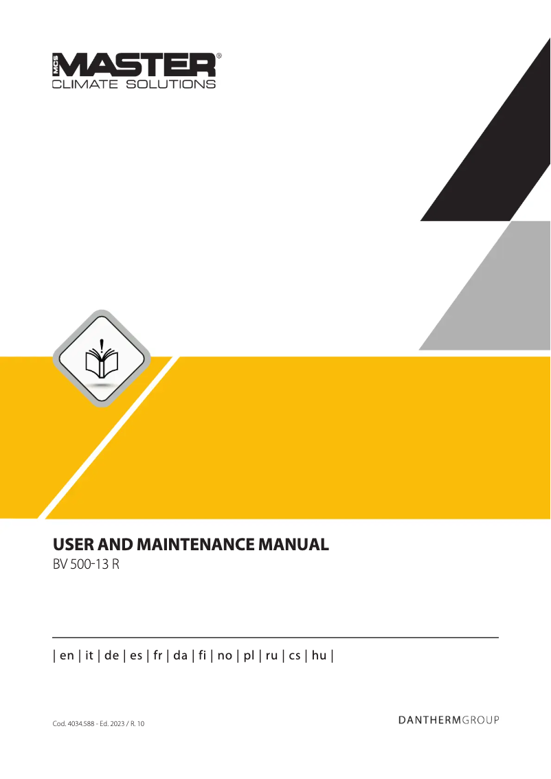 Page 1 of the manual User Manual Master BV 500