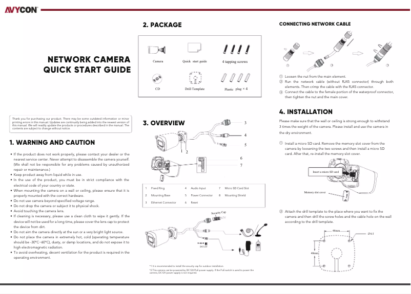 Page 1 of the manual User Manual Avycon AVC-BHN41FT/2.8