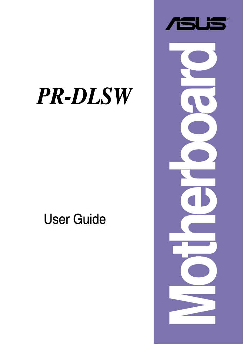 Page 1 of the manual User Manual Asus PR-DLSW