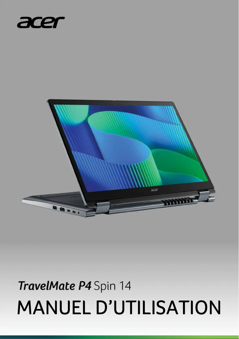 First page image of the manual for TravelMate P4 Spin 14