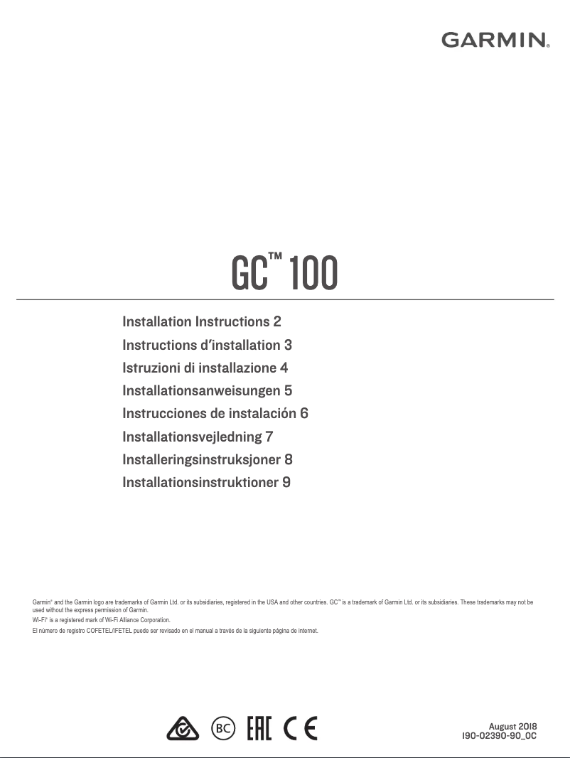 Image de la première page du manuel de l'appareil GC 100