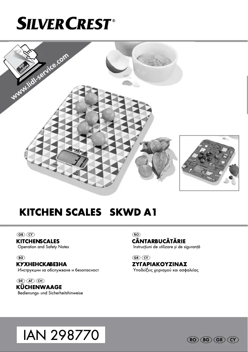 Page 1 of the manual User Manual SilverCrest SKWD A1