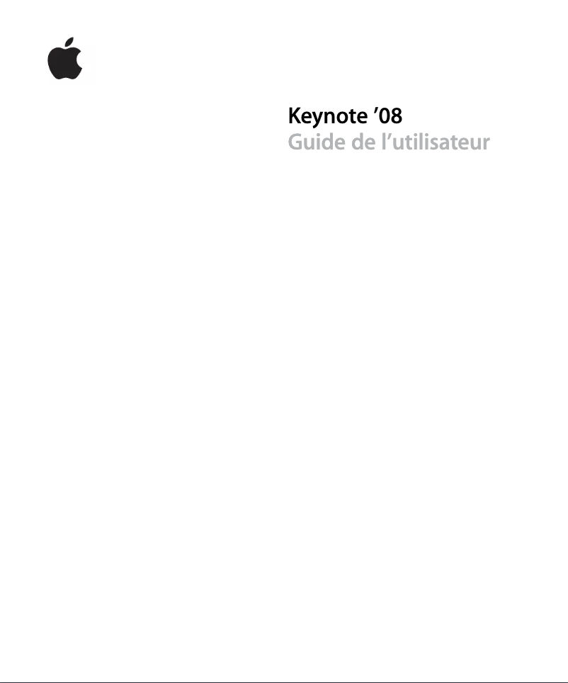 First page image of the manual for Keynote 08