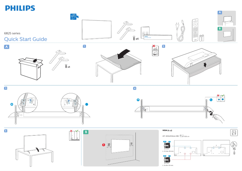 Page 1 of the manual Quick Start Guide Philips 43PFS6825