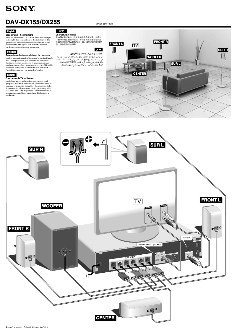 First page image of the manual for DAV-DX155
