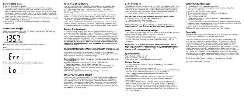 First page image of the manual for WW530Z