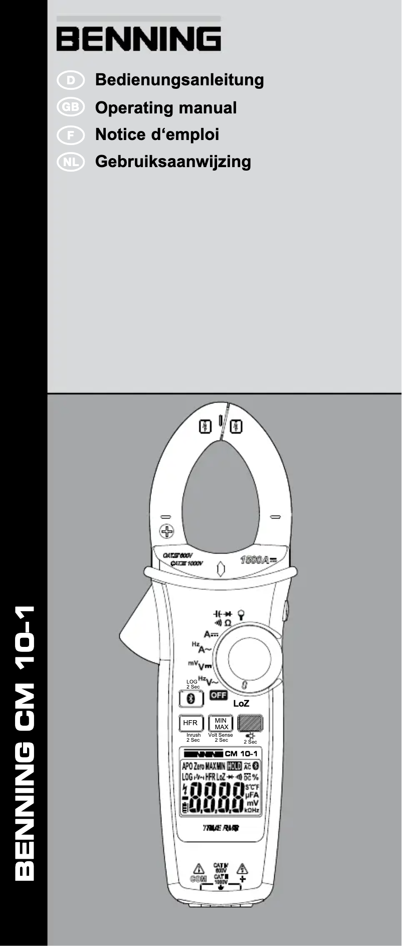 Page 1 of the manual User Manual BENNING CM 10-1