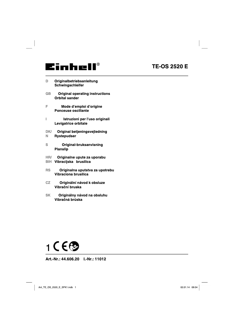 First page image of the manual for TE-OS 2520