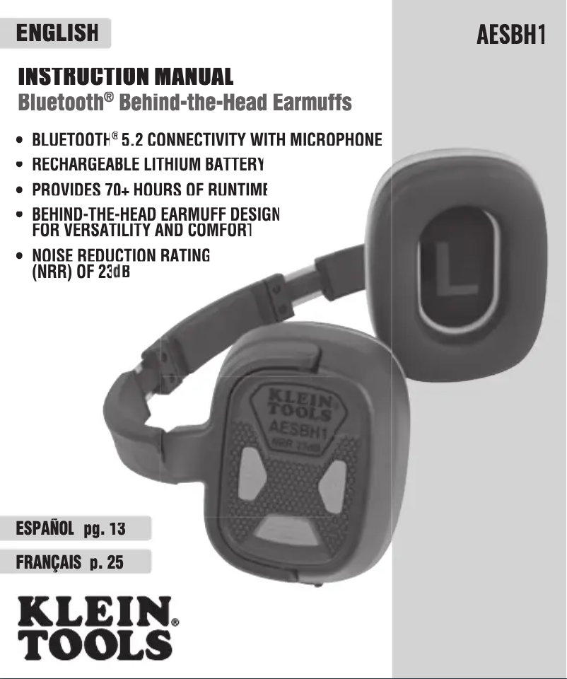 First page image of the manual for AESBH1