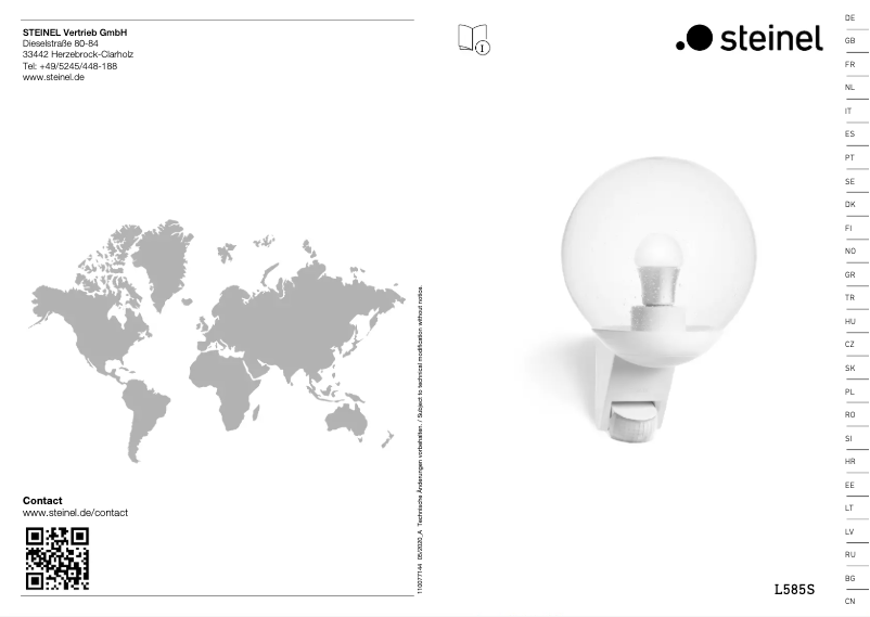 Page 1 of the manual User Manual Steinel L 585 S
