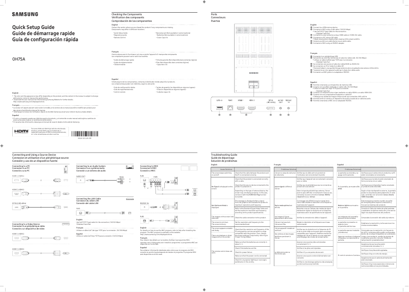 First page image of the manual for OH75A