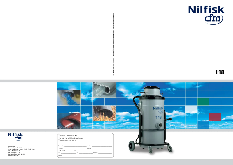 Page 1 of the manual Brochure Nilfisk 118
