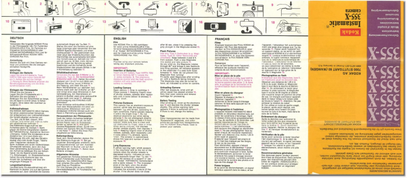 First page image of the manual for Instamatic 355-X