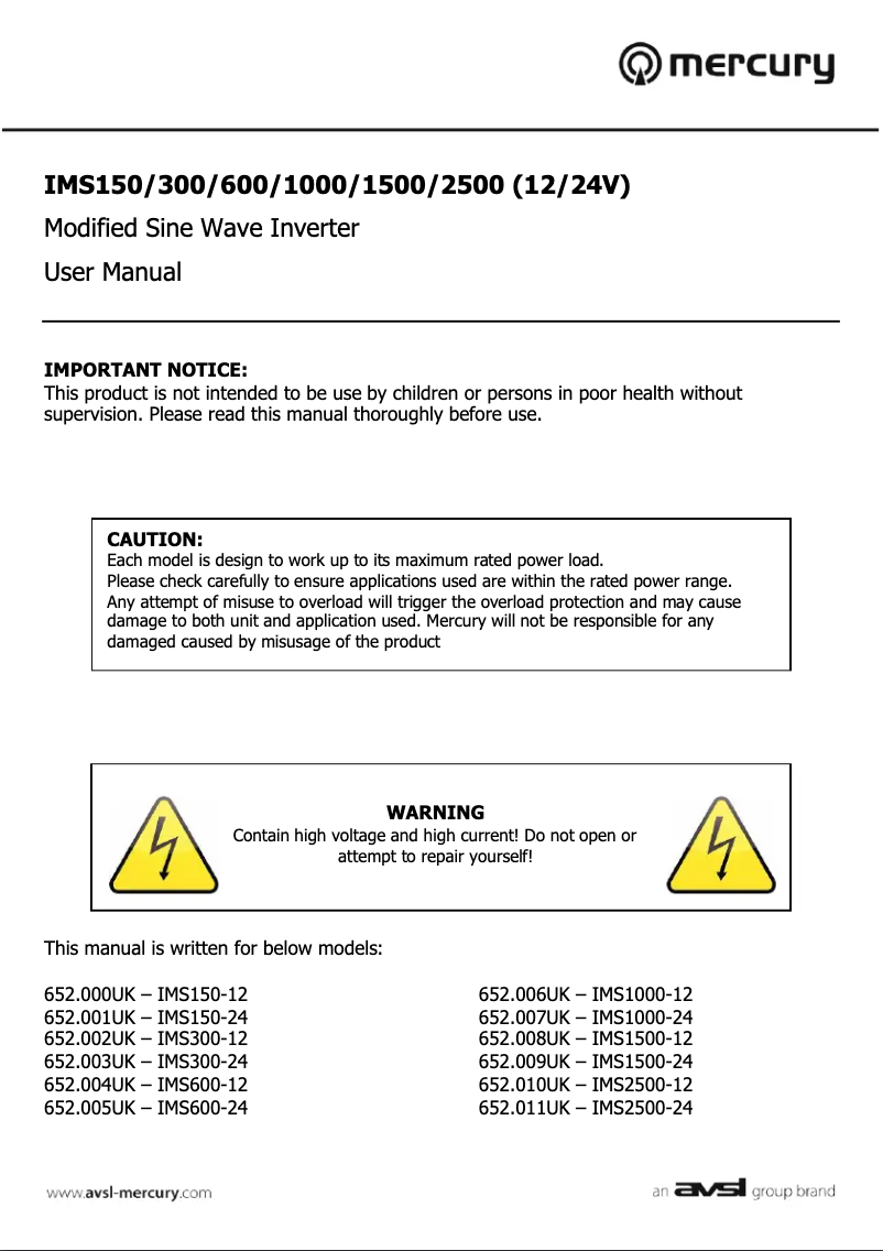 Image de la première page du manuel de l'appareil IMS300