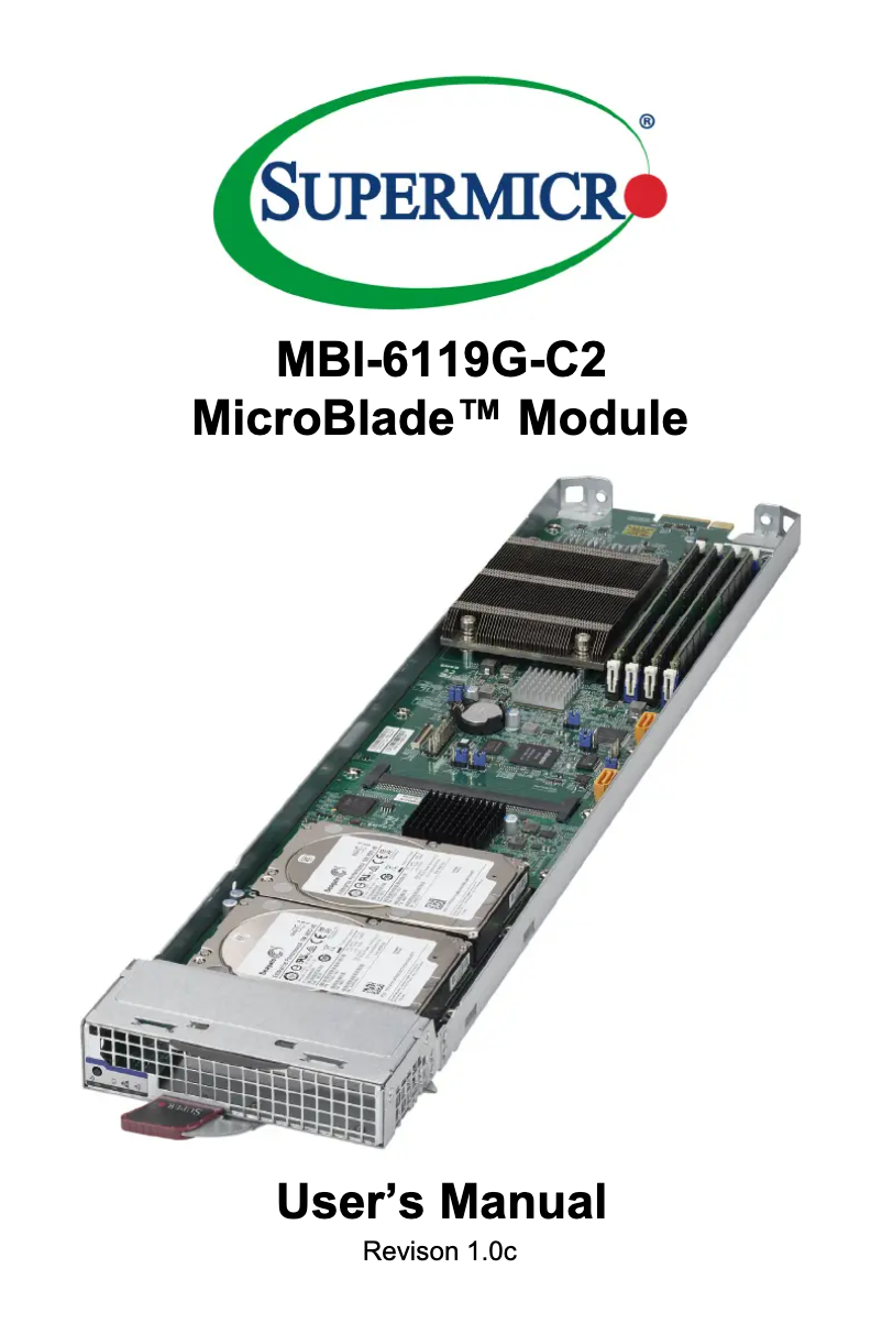 First page image of the manual for MicroBlade MBI-6119G-C2