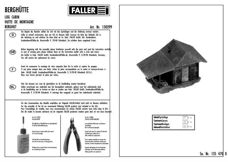 First page image of the manual for 130299